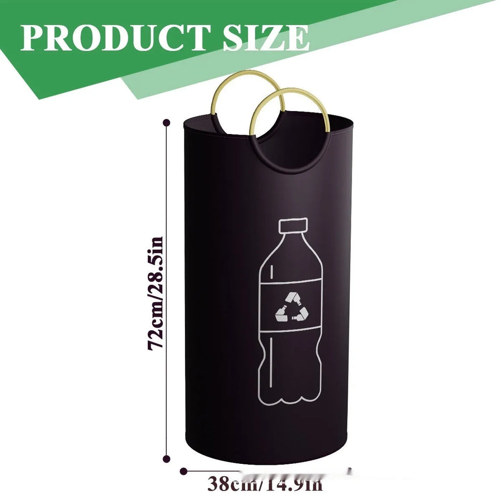 Portable round PP plastic trash can 38cm diameter with foldable design for outdoor events