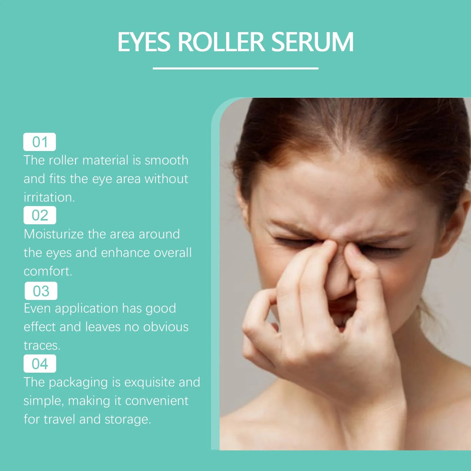 8ML eye care ball container for under-eye mild massage with sodium hyaluronate