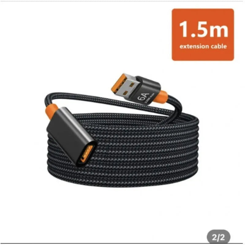 USB 3.0 extension cable, 1.5m, with male and female connectors for computer peripherals