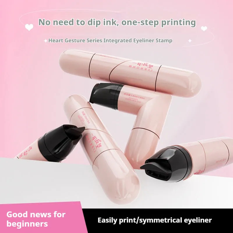 One seal molding waterproof sweat-proof eyeliner stamp pen in 01 Hippie Black with sponge tip applicator