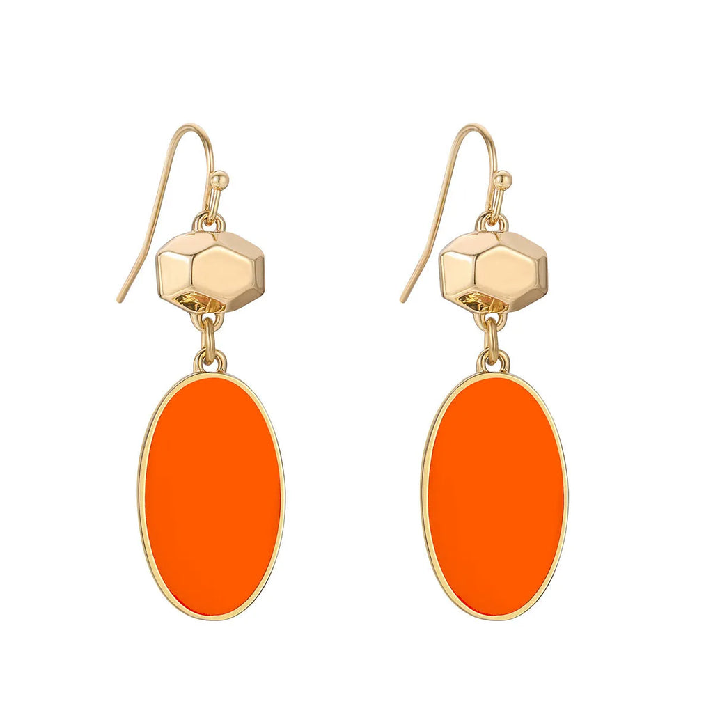 Colorful alloy flower stud earrings in WQE06617 colour option on a white background