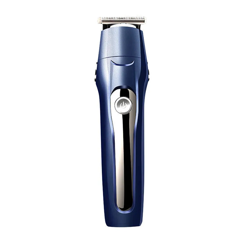 Blue adult multifunctional electric clipper with nose hair attachment and USB charging cable