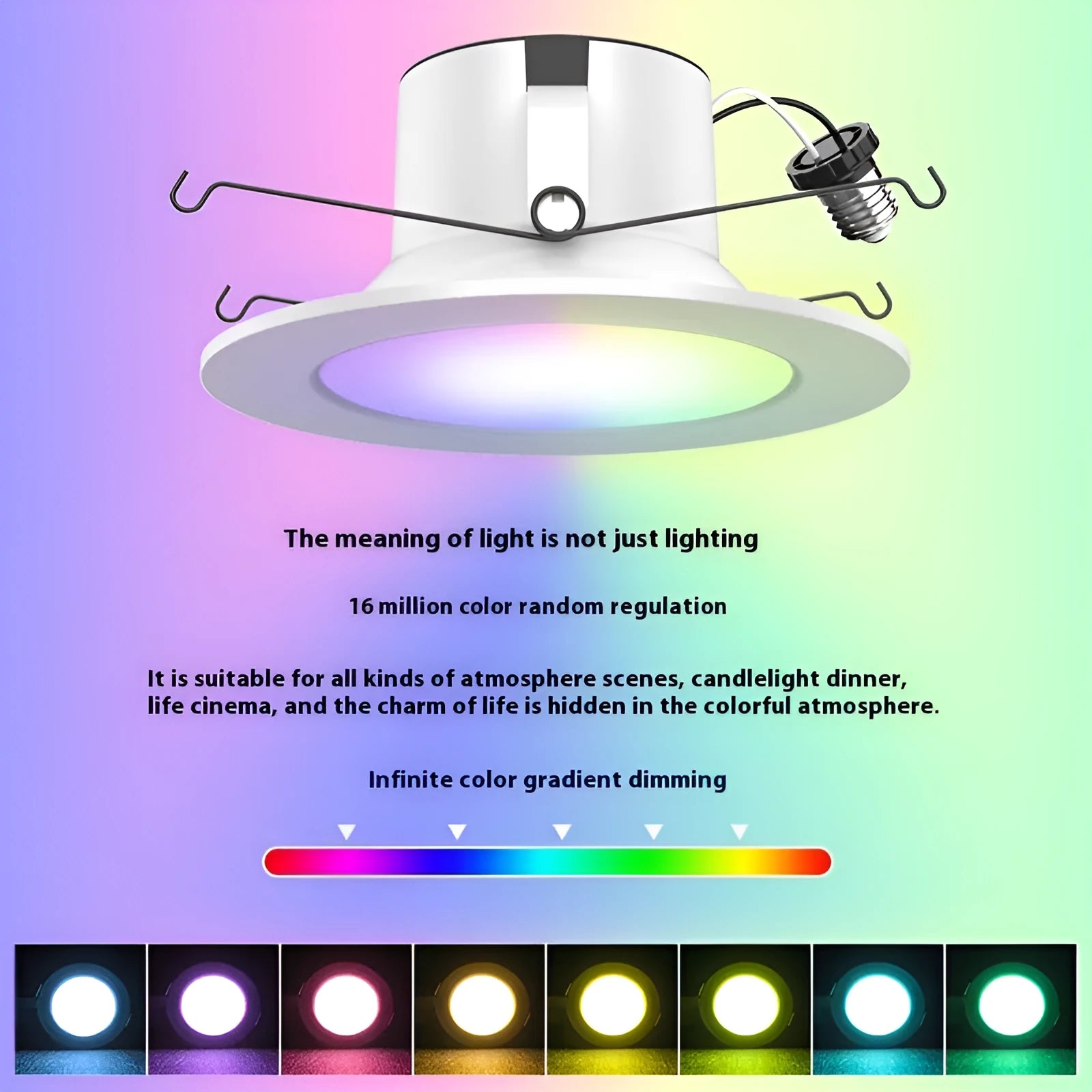 Smart WiFi Bluetooth RGBW colour changing ceiling tube lamp with remote control