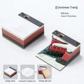 3D sticky notes with Christmas train design and Qingshui Temple inspired paper carving
