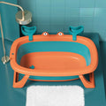 Blue foldable portable pet tub for small cats and dogs