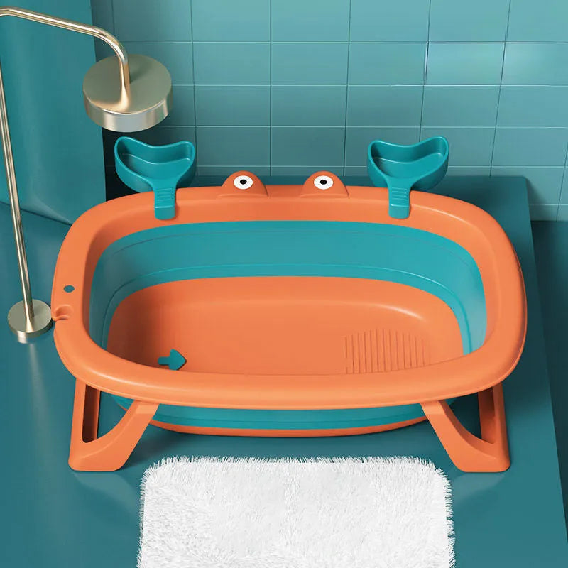 Blue foldable portable pet tub for small cats and dogs