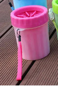 Silicone dog footwash bucket in blue colour for paw cleaning with accessories