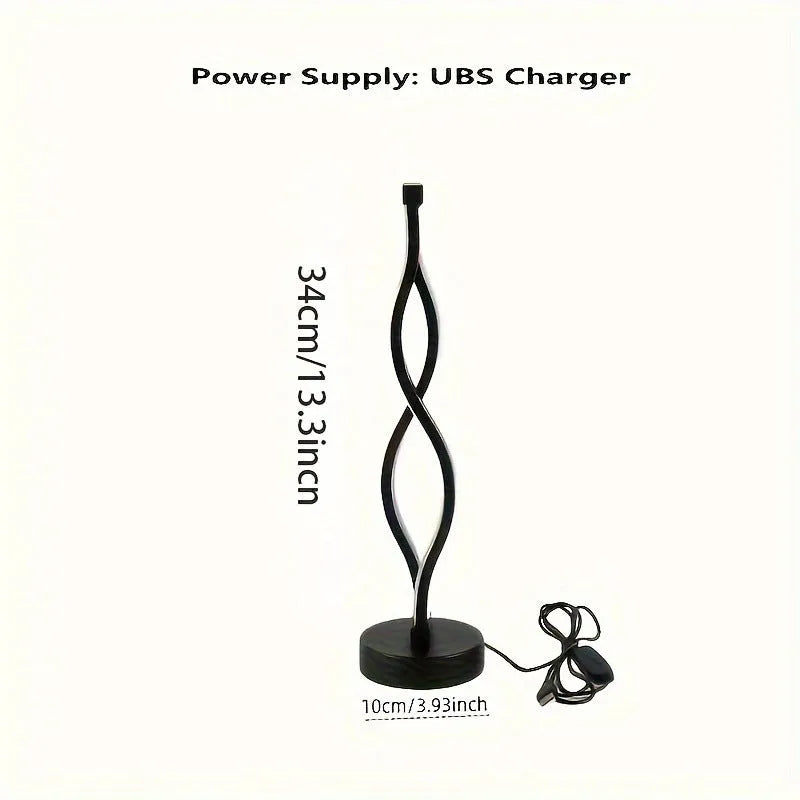 Black aluminium desk lamp with touch controls and three-colour dimming button