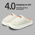 Women's winter slippers in solid colours with woolen fabric upper and EVA sole, flat heel, low top, sizes 36-45