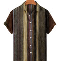 Men's short sleeved lapel printed diamond shaped top in colour ZQDXCS849, loose fit polyester cardigan style