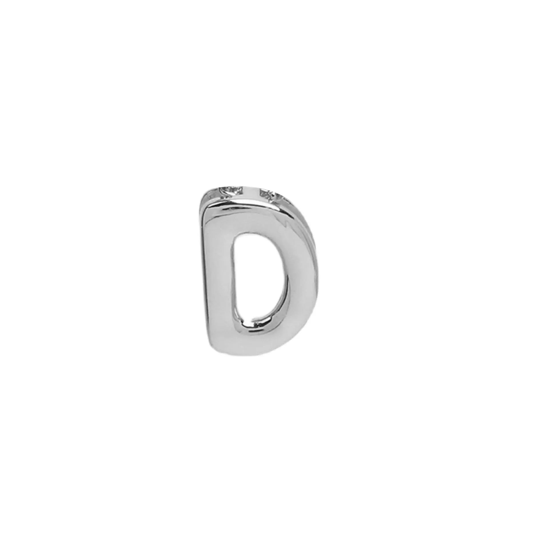 18k brass smooth surface bubble DIY letter bracelet with gold electroplated finish and letter pendant on white background