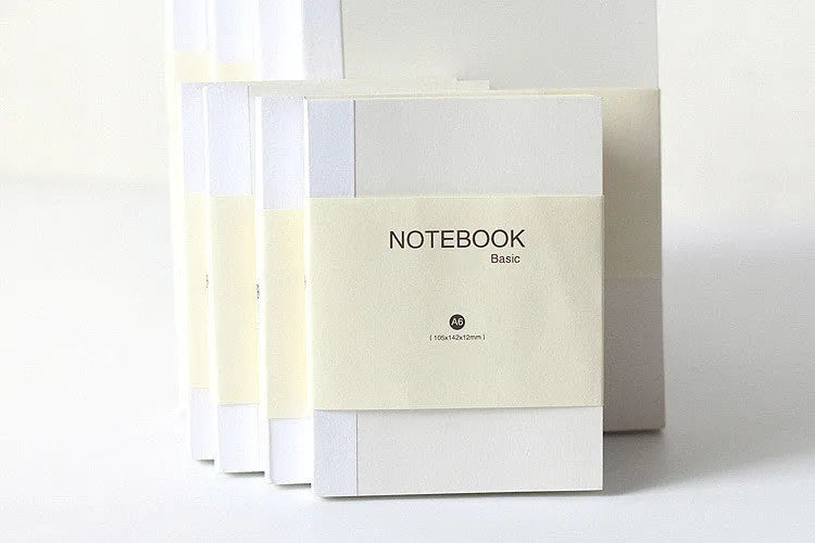 Basic manual refill diary notebook with 80 sheets of Dowling paper in blank, checkered, or line ruling.