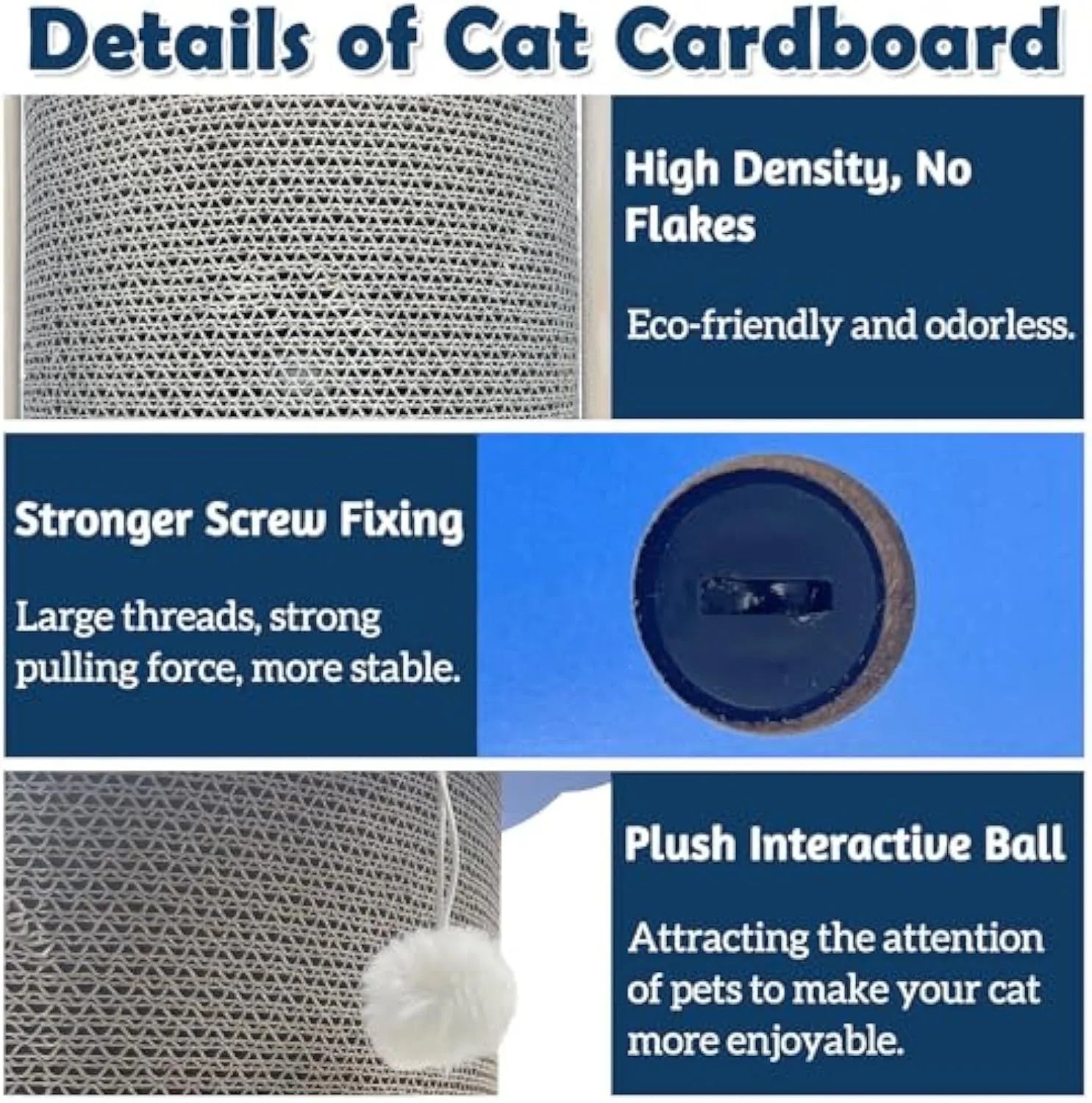 Corner-mounted cat scratching pad with hanging ball attachment for furniture protection