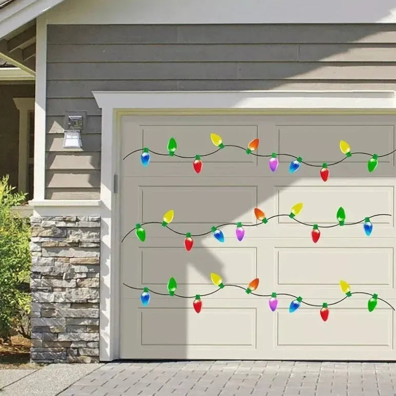 Christmas light bulb reflective magnetic paste set with 24 bulbs and 12 wires for metal surface decoration
