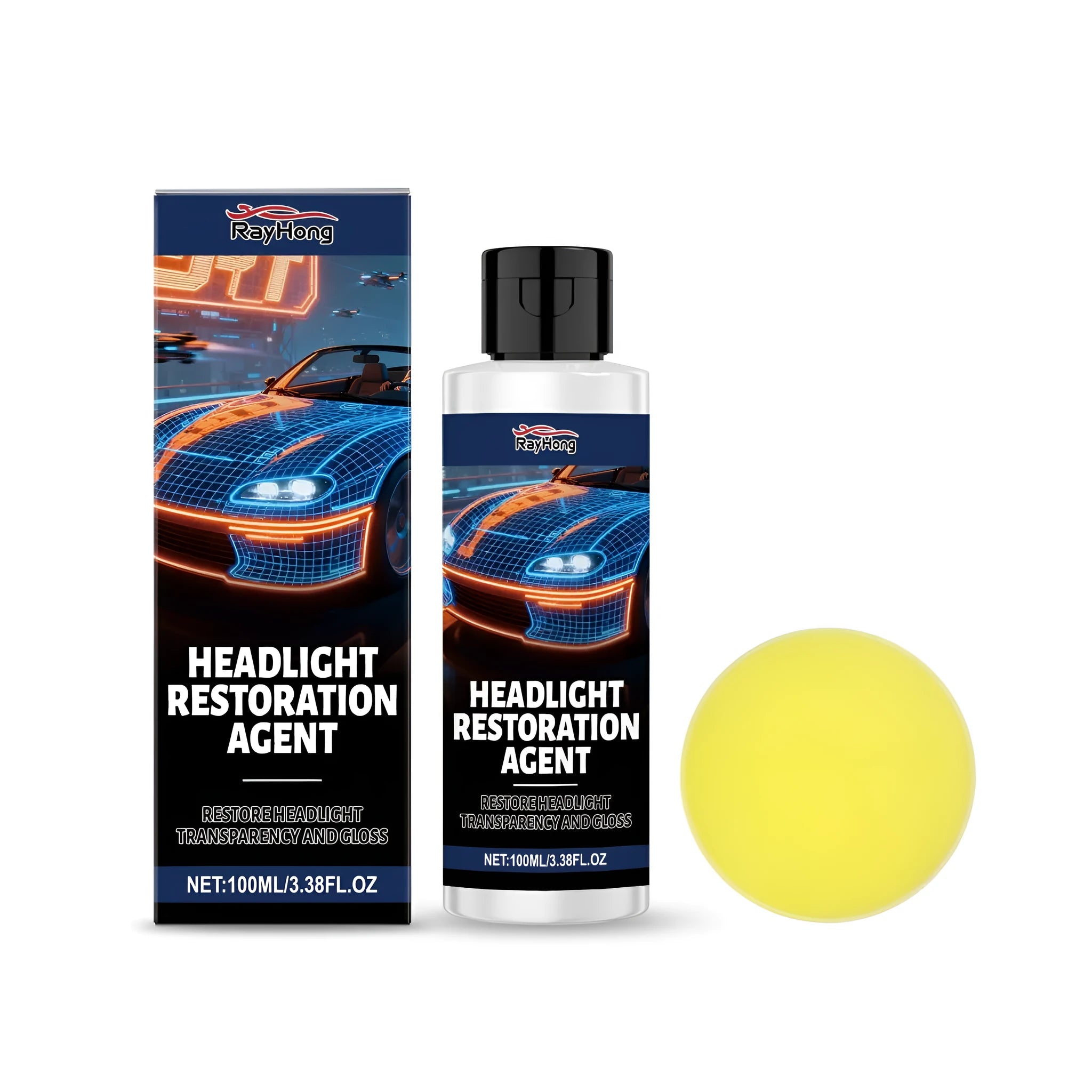 Car Headlights Nursing Agent 100ml bottle with PTFE for headlight lens restoration