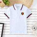 Boys' short sleeve cotton t-shirt in red, navy, yellow or off-white colours
