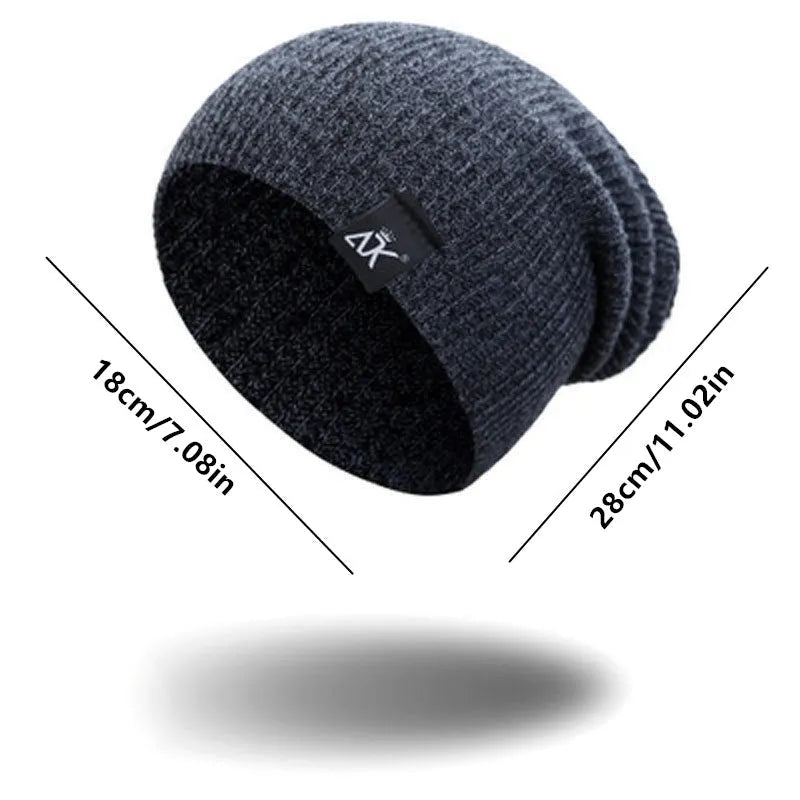 Unisex acrylic knit beanie in multiple colours with stretch fit for winter outdoor use
