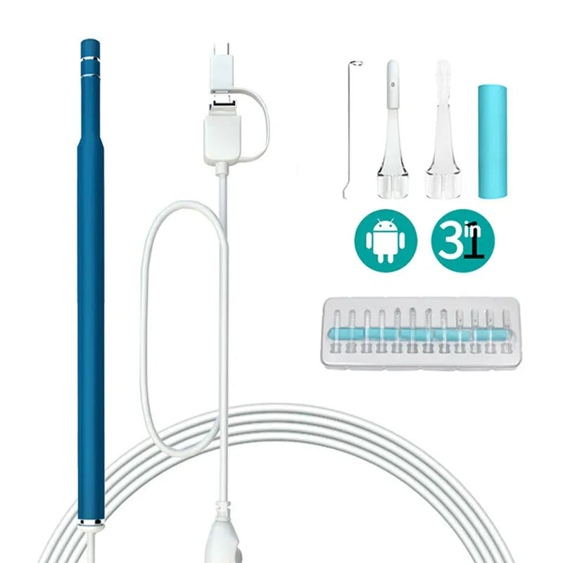 5.5mm three-in-one ear spoon visual ear endoscope with 1m cable and LED light