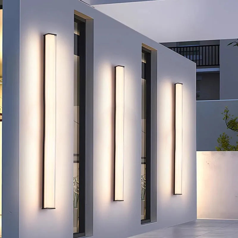 Modern outdoor wall lamp in contemporary design suitable for courtyard and entrance lighting applications