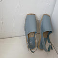 Women's retro fisherman-style flat sandals in canvas, shown in available colours.