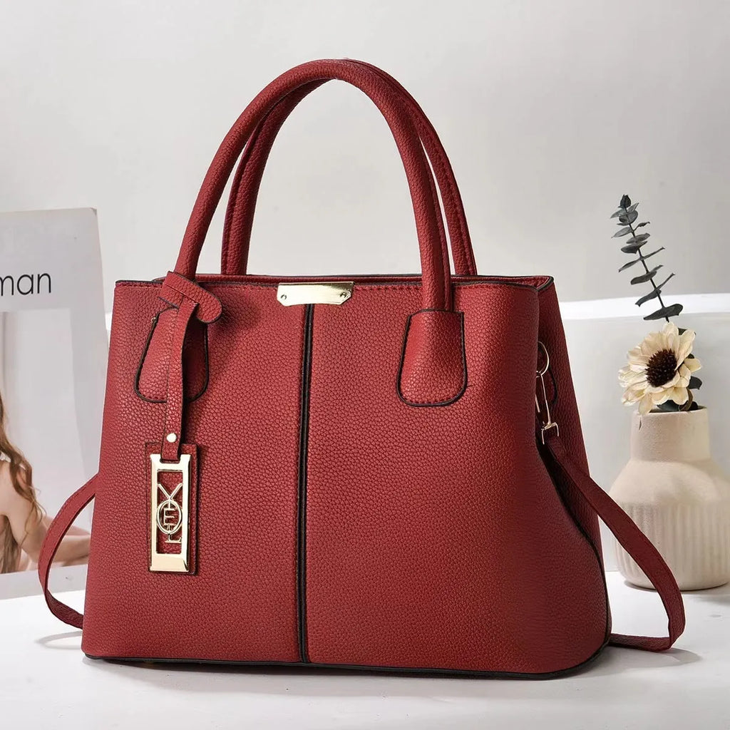 Women's soft PU leather shoulder bag with large capacity and adjustable strap in multiple colour options