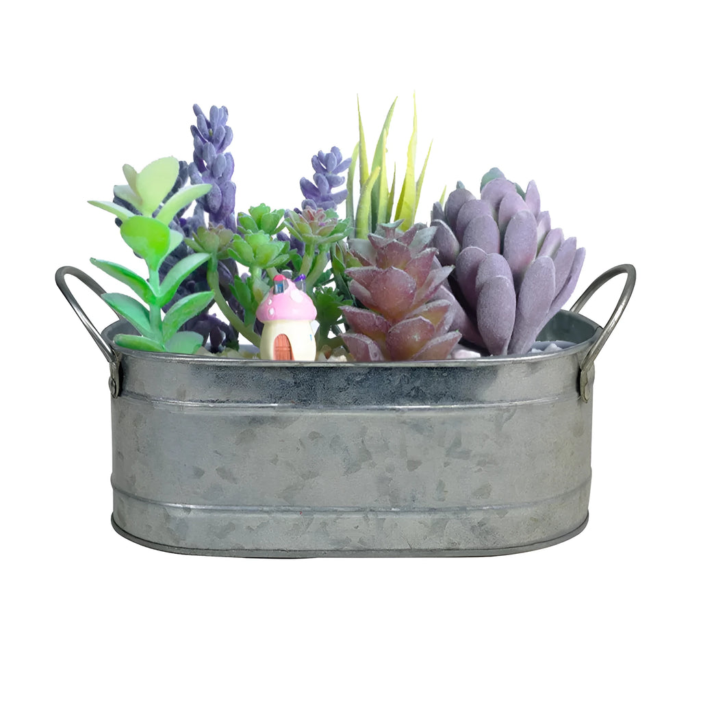 Iron sheet succulent flower pot desktop style metal planter for indoor cacti
