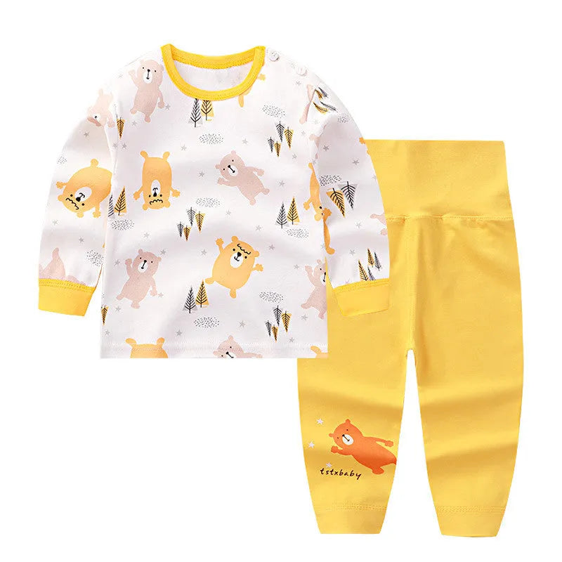 Cotton baby underwear set with top and pants, sizes 66cm to 110cm, Class A, moisture wicking