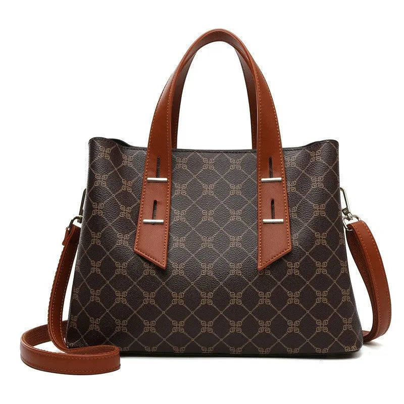 Simple shoulder messenger handbag for women in PU with retro style, medium-soft construction
