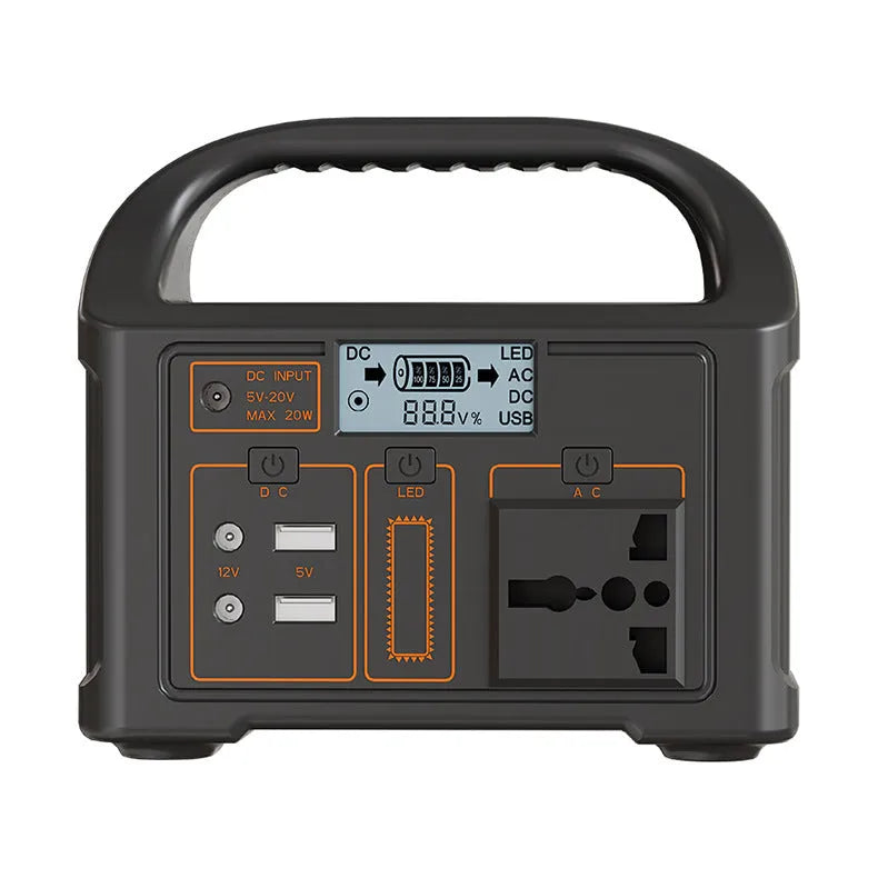 Black lithium iron phosphate super power bank for outdoor camping with 110V 220V and UK EU US plug options
