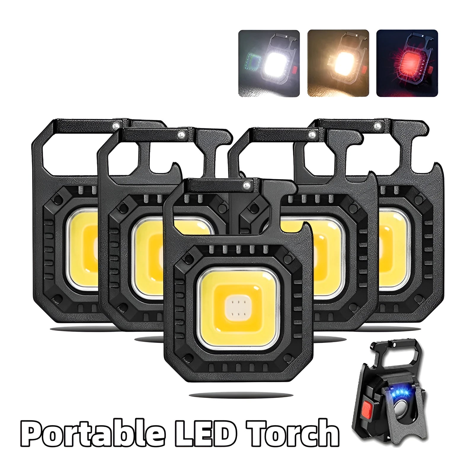 Portable LED torch in aluminium alloy and PC with 500lm brightness, waterproof, and magnetic base