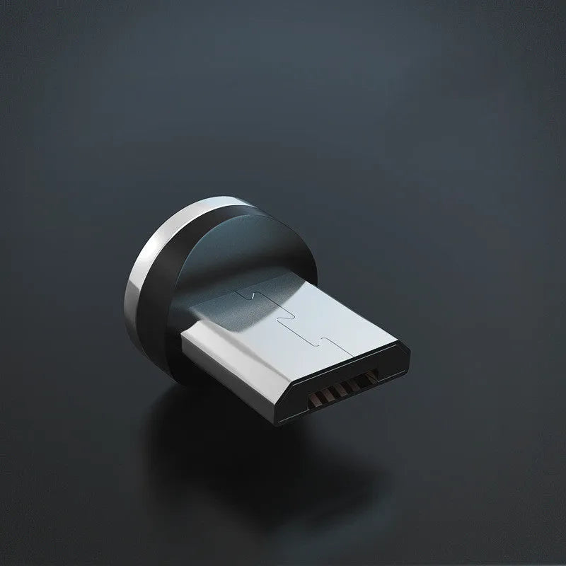 Breathing light magnetic charging cable with LED indicator, showing black 2-metre length and magnetic USB-C connector.