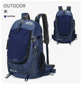 New outdoor 40L backpack in black with waterproof fabric and curved shoulder straps