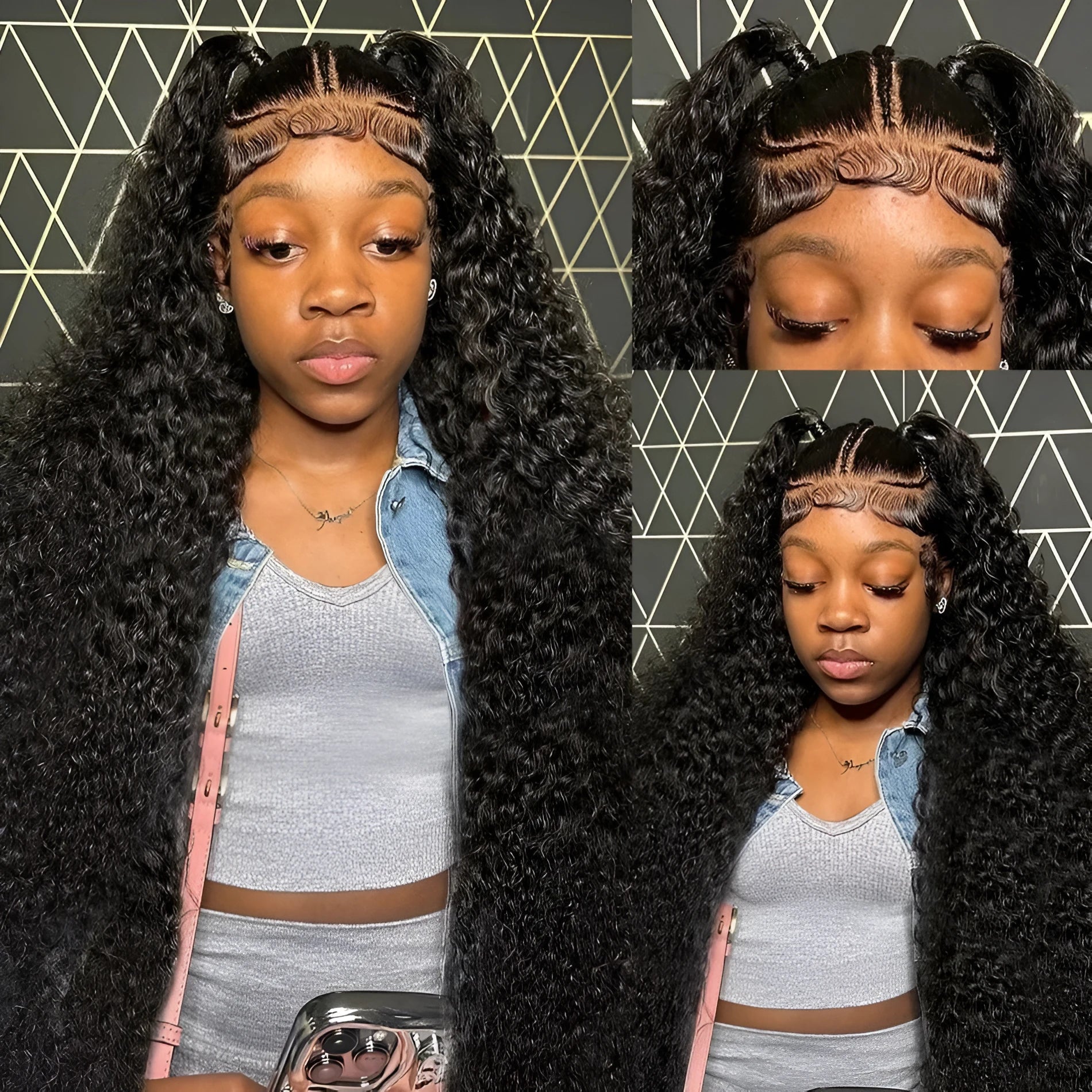 13x6 front lace wig medium long curly hair side bangs high temperature fibre multiple colours and lengths