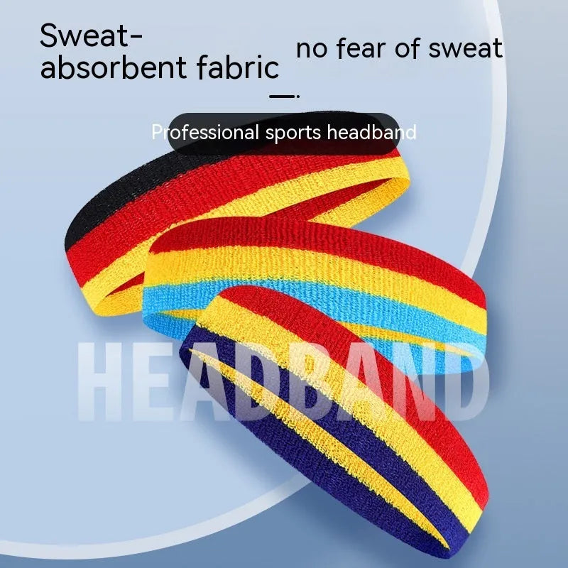 Adult sports headband for yoga and running in multiple colour combinations, size 5.5cm by 20cm.