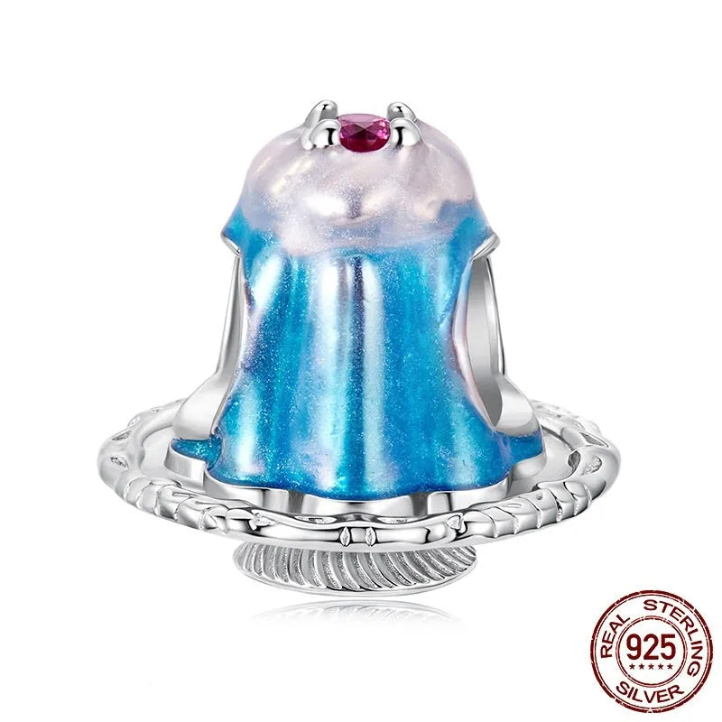 S925 sterling silver dripping pudding bead, 1.2x1.3cm, with 0.45cm aperture on white background