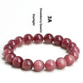 Strawberry quartz geometric bracelet with cherry red crystal beads in three size options