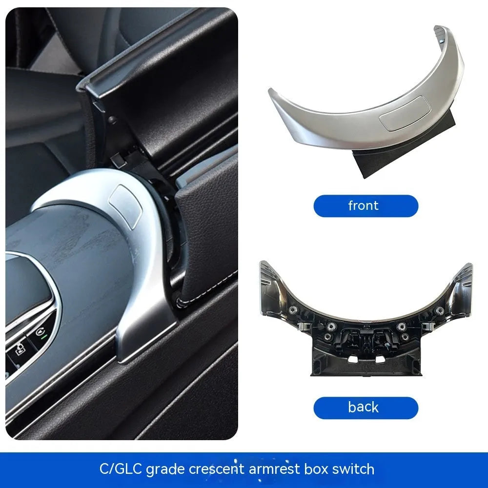 Silver electroplated armrest panel for Mercedes-Benz C/GLC center console