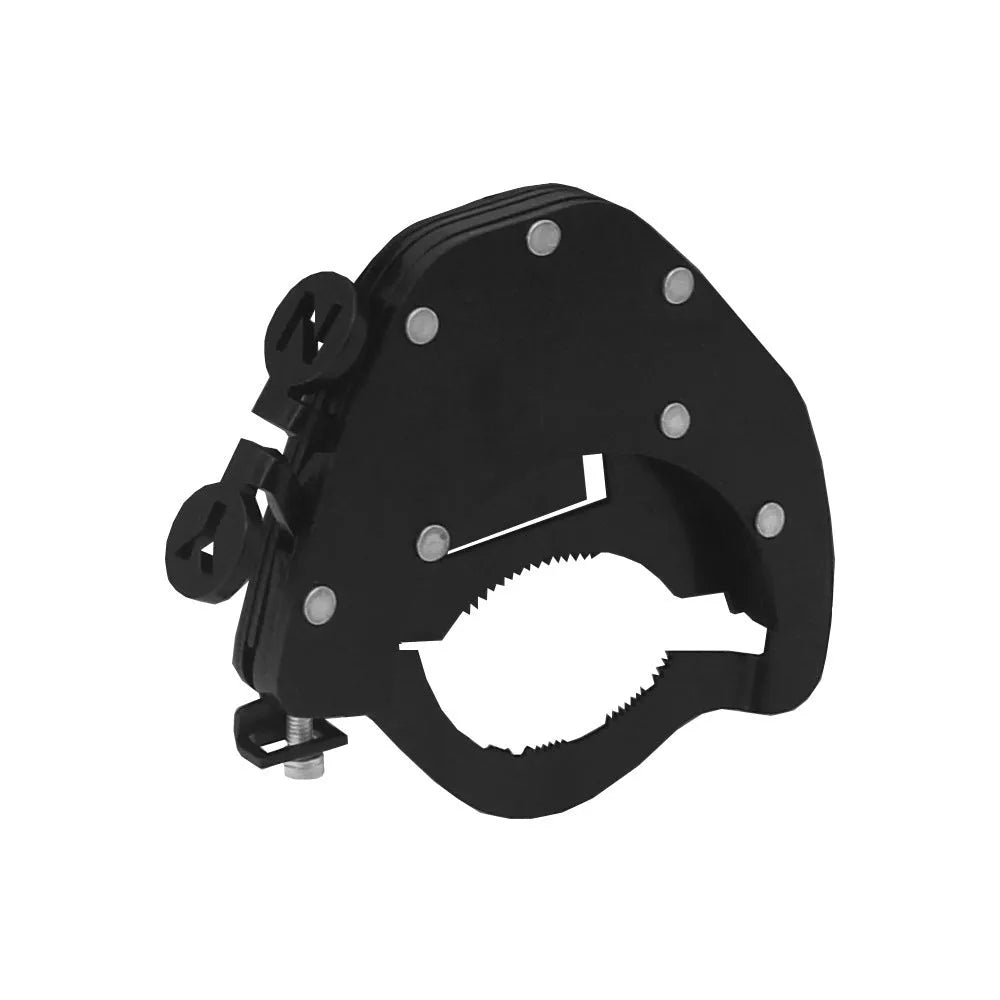 Stainless steel motorcycle throttle lock cruise control assist device showing bottom and top mount formats