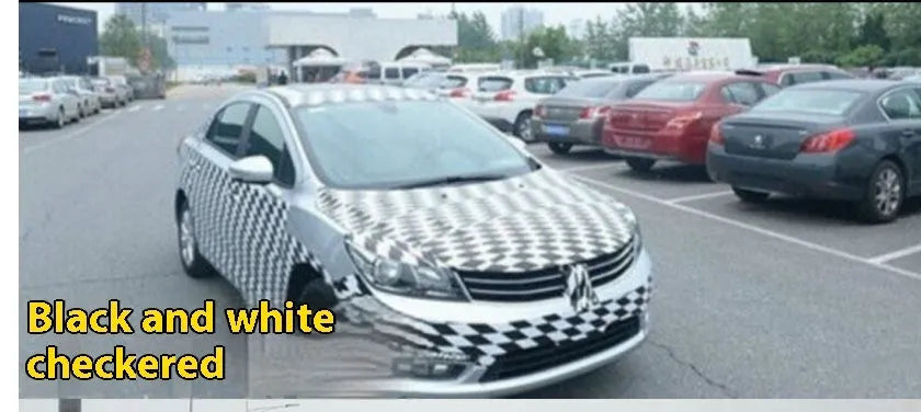 Graffiti car film sticker 50x150cm in zebra, warning line, and black and white plaid patterns