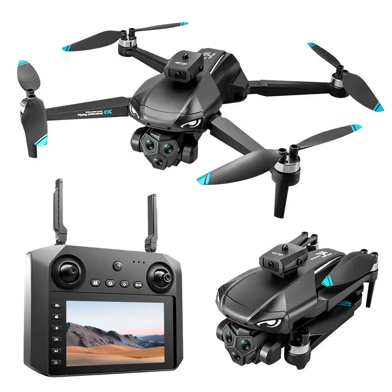Brushless UAV folding drone with 4.5-inch screen remote control and four-side obstacle avoidance