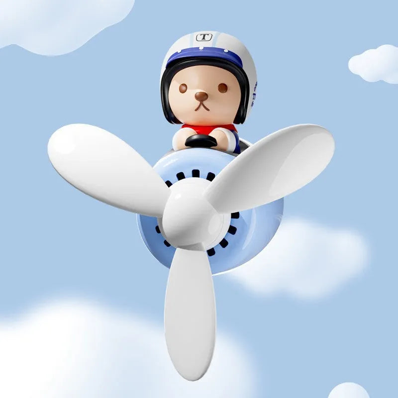 Blue plastic teddy bear car vent clip air freshener ornament with fragrance tablets