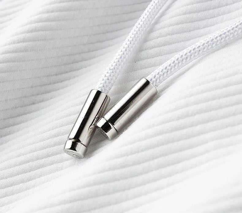 Men's twill stretch trousers in white, cotton blend fabric, casual fit, available in sizes M to 4XL
