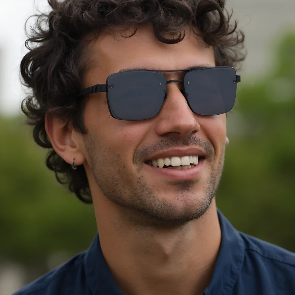 Men's vintage sunglasses with UV protection available in seven colour options
