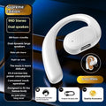 Unilateral ear-mounted Bluetooth headset in black or ivory white with dual speakers and Smart Touch.