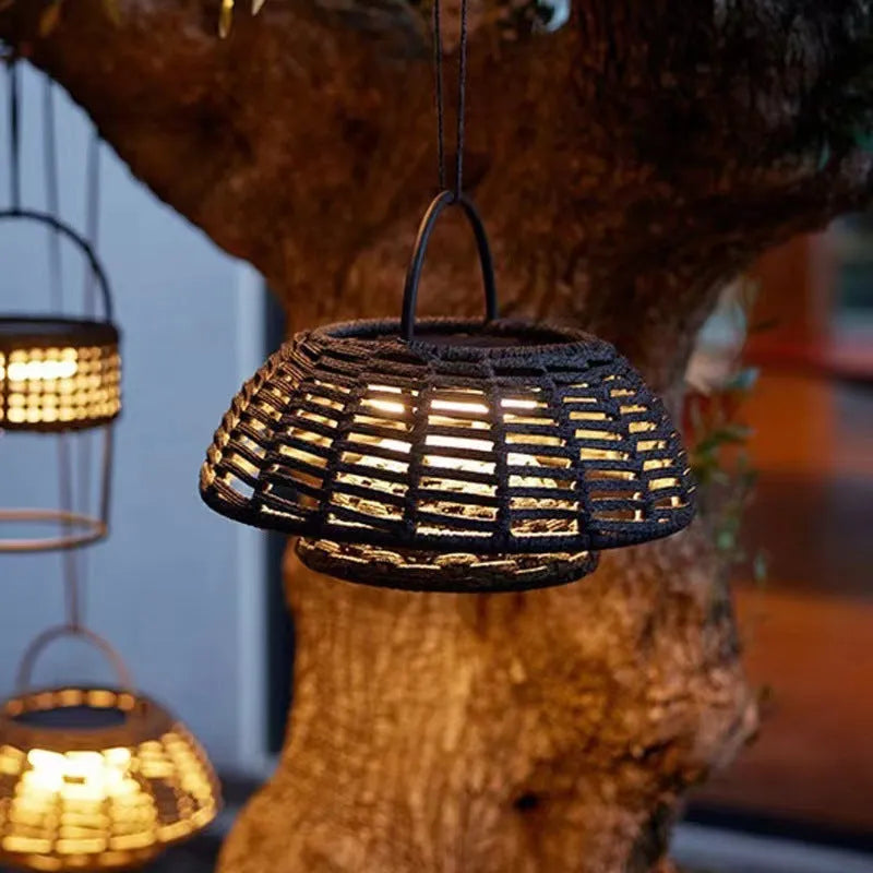 Outdoor chandelier garden lamp stainless steel IP65 5W LED 25cm brown grey plug-in type
