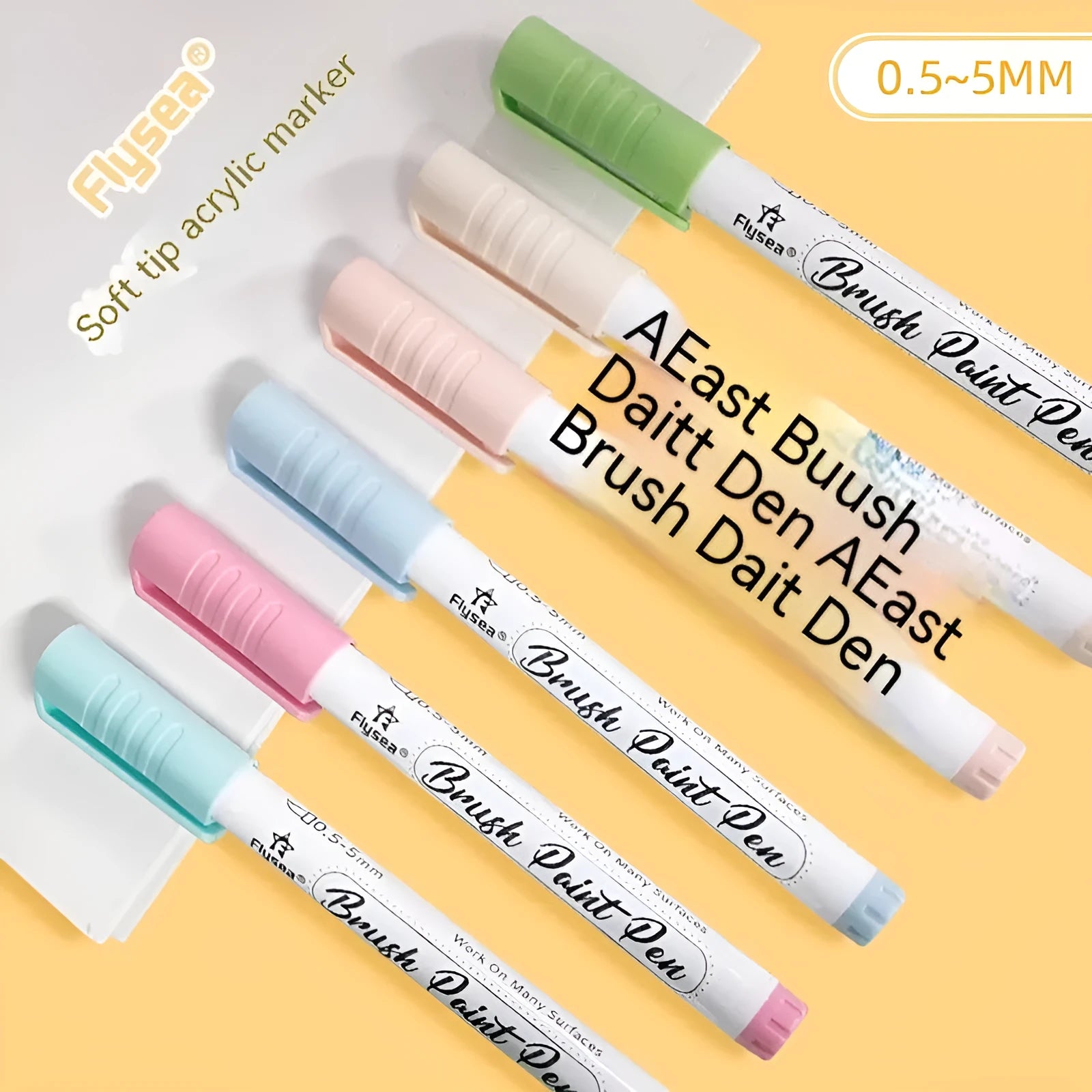 Set of gouache pens with soft brush tips for hand account painting and graffiti artwork