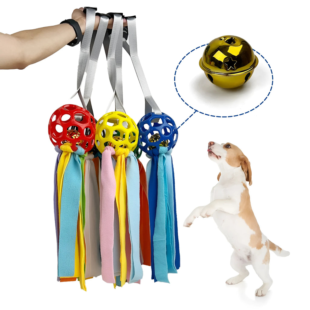 Interactive toy ball for pets hollow with TPR sound and bell 75x13cm available in five colours
