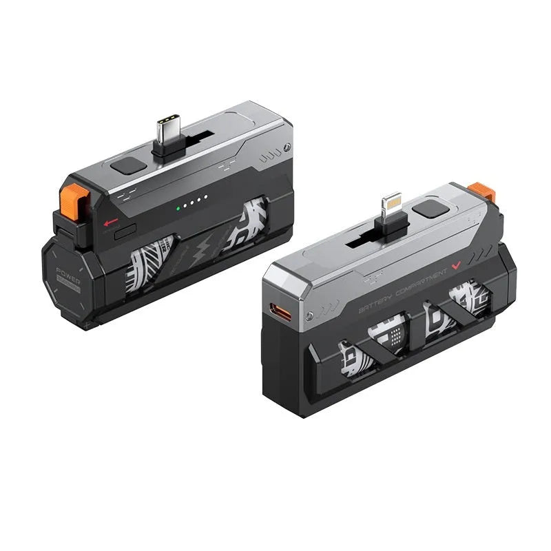 Capsule power bank with hanging buckle, 25000mAh fast charge, available in Type-C and Lightning