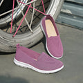 Women's plus size casual cloth shoes with heart pattern mesh lining flat sole