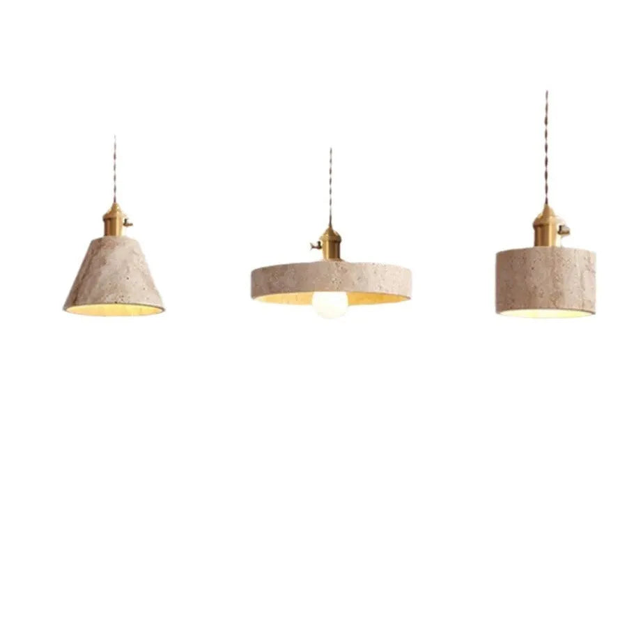 Modern cream style yellow cave stone LED suspension chandelier for study and dining room, 220V, EU CE certified.